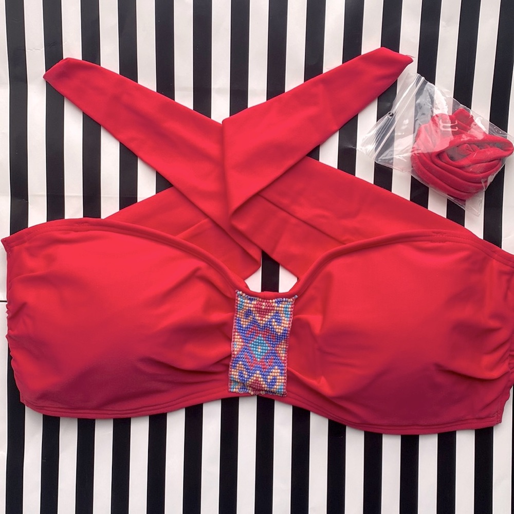 aerie Swim Suit Top Bandeau Sz L
